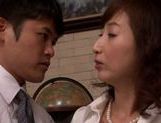 Mature Japanese office milf makes amazing handwork picture 45