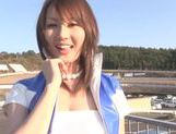 Yui Tatsumi naughty race queen enjoys secret vibrator picture 13