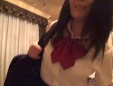 Lovely Sayaka Aishiro shaved pussy in school uniform