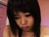 Nao lovely Asian teen with shaved pussy gets a dildo penetration picture 3