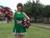 Sexy Japanese teen age cheer leader girl is having fun with sex toys picture 20