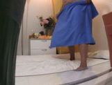 Japanese AV Model dressed as a maid massages old man