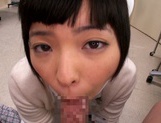 Petite amateur babe Mashiro Ayase deepthroats cock on pov video picture 37