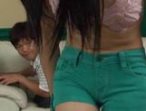 Japanese AV Model's hairy pussy gets licked and fucked picture 22