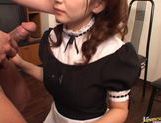 Horny maid Meguru Kosaka performs crazy blowjob picture 49