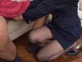 Stewardess Akiho Yoshizawa works magic with her feet in pantyhose picture 14