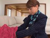 Stewardess Akiho Yoshizawa works magic with her feet in pantyhose picture 17