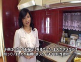 MILF Akemi Nishino fucked in the kitchen shooting thick cum on her mouth