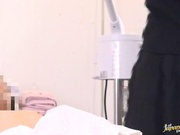 Mature massage the Japanese woman jerks off a cock
