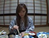 Traditional babe Rina Kato have a nice fuck after dinner. picture 12