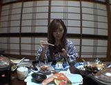 Traditional babe Rina Kato have a nice fuck after dinner. picture 13
