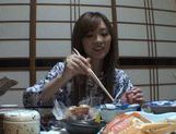 Traditional babe Rina Kato have a nice fuck after dinner. picture 34