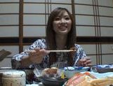 Traditional babe Rina Kato have a nice fuck after dinner. picture 36
