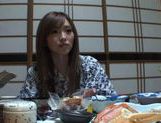 Traditional babe Rina Kato have a nice fuck after dinner. picture 38