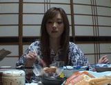 Traditional babe Rina Kato have a nice fuck after dinner. picture 40