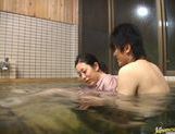 Japanese hottie fucks the bath cleaning dude! picture 139