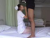Nice teen Yuu Asakura wild nurse in pantyhose gets facial picture 108