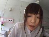 Nice teen Yuu Asakura wild nurse in pantyhose gets facial picture 111