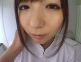Nice teen Yuu Asakura wild nurse in pantyhose gets facial picture 20