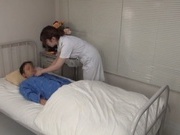 Naughty Asian nurse Kaho enjoys patient in position 69