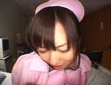 Japanese nurse Yuu Asakura doggystyle with cum on her face picture 20