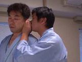 Sayaka Fukuyama Naughty Asian nurse gives a double blowjob picture 11
