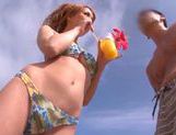 Teen Japanese AV Model gets into a headfuck on the beach picture 16