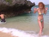 Teen Japanese AV Model gets into a headfuck on the beach picture 68