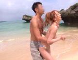 Teen Japanese AV Model gets into a headfuck on the beach picture 89