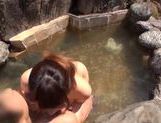 Japanese AV Model is a hot milf with big tits in outdoor bath picture 114