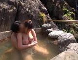 Japanese AV Model is a hot milf with big tits in outdoor bath picture 14