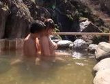 Japanese AV Model is a hot milf with big tits in outdoor bath picture 18