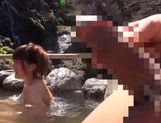 Japanese AV Model is a hot milf with big tits in outdoor bath picture 24