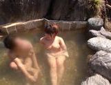 Japanese AV Model is a hot milf with big tits in outdoor bath