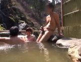 Japanese AV Model is a hot milf with big tits in outdoor bath picture 41