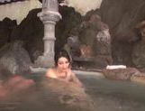 Naughty Japanese AV Model enjoys an outdoor bath with partner picture 15