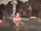 Naughty Japanese AV Model enjoys an outdoor bath with partner picture 16