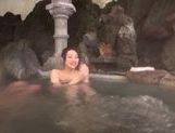 Naughty Japanese AV Model enjoys an outdoor bath with partner picture 17