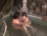 Naughty Japanese AV Model enjoys an outdoor bath with partner picture 24