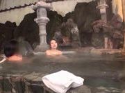 Naughty Japanese AV Model enjoys an outdoor bath with partner
