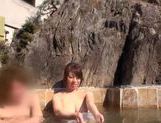 Naughty hot Japanese AV Model enjoys a blowjob in the bath