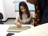 Runa Sawaguchi Asian chick has office sex picture 11