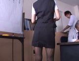 Akari Asahina hot milf in sexy pantyhose sucks hard cock