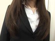 Beautiful Arisa Aizawa in office suit exposes hot naked body