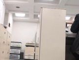 Azumi is a hot Asian office lady giving a hot blowjob