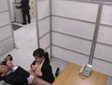 Azumi is a hot Asian office lady giving a hot blowjob picture 47