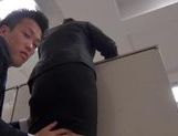 Azumi is a hot Asian office lady giving a hot blowjob