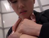 Azumi is a hot Asian office lady giving a hot blowjob picture 54