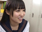 Cute schoolgirl Eikawa Noa pleases old teacher's hard cock picture 11