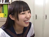 Cute schoolgirl Eikawa Noa pleases old teacher's hard cock